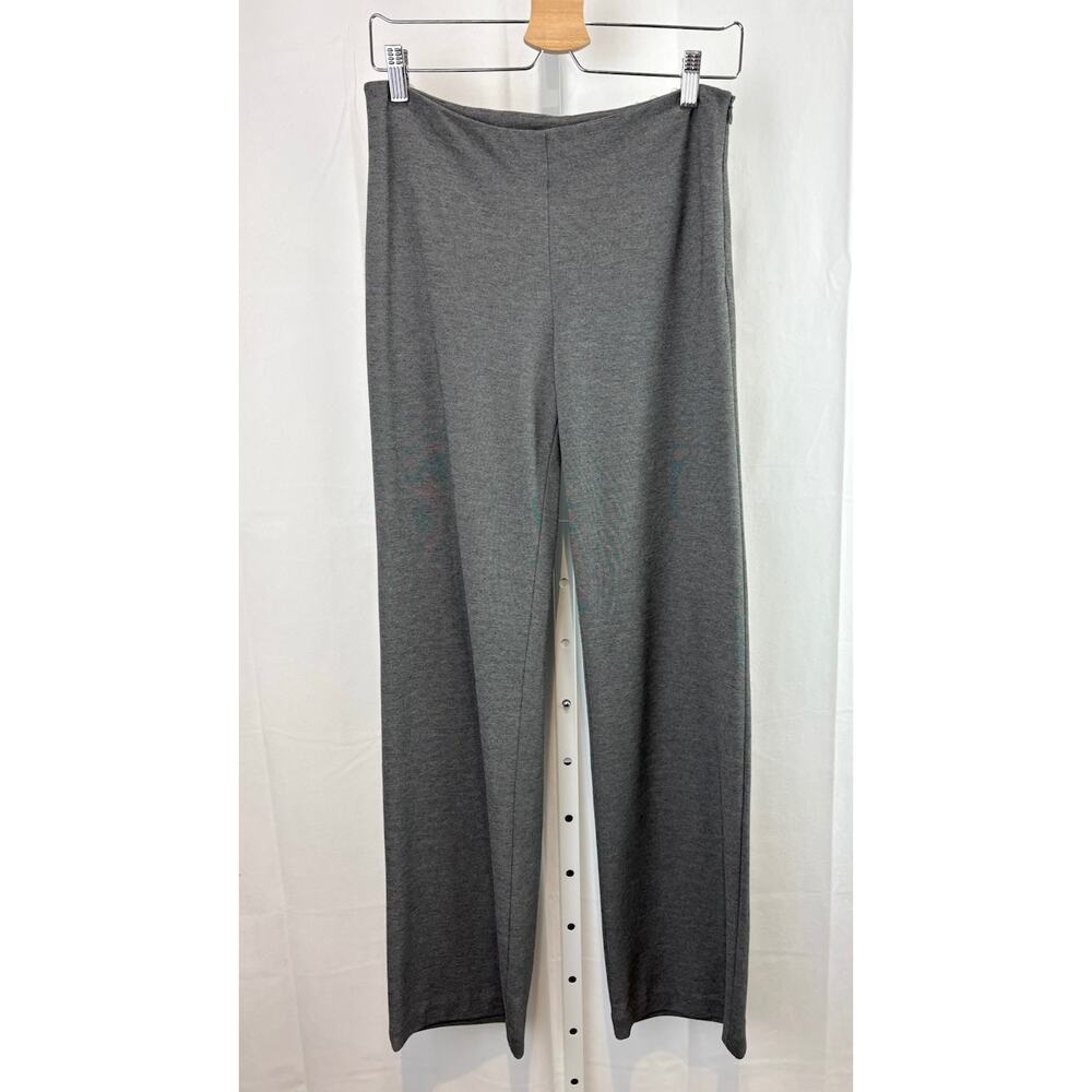 J. MCLAUGHLIN Size 4 Flat Front Side Zip Stretch Knit Trouser Pants Gray